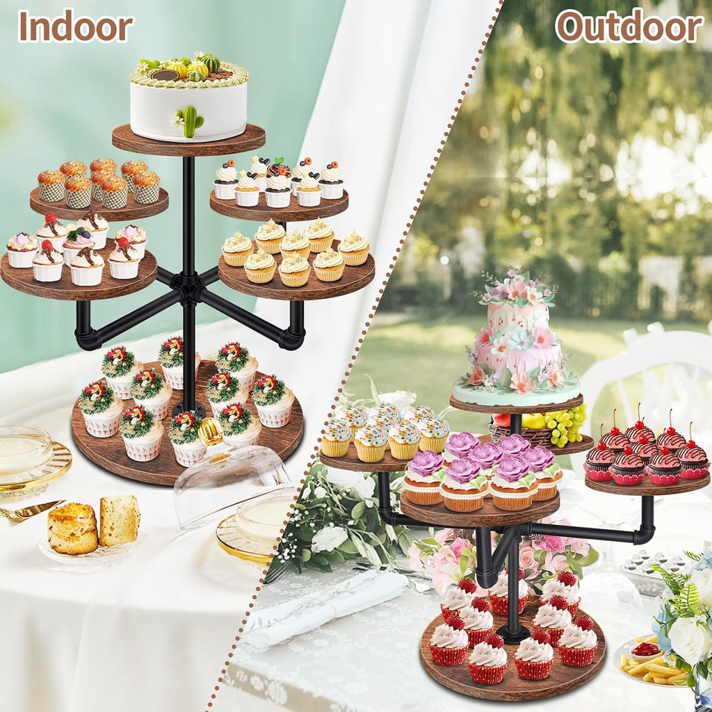 Cupcake Stand for 50 Cupcakes, 3 Tier Large Wooden Cupcake Tower - Set of 50
