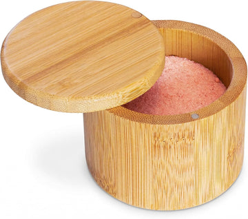 Salt Cellar with Swivel Lid, Salt Container for Countertop