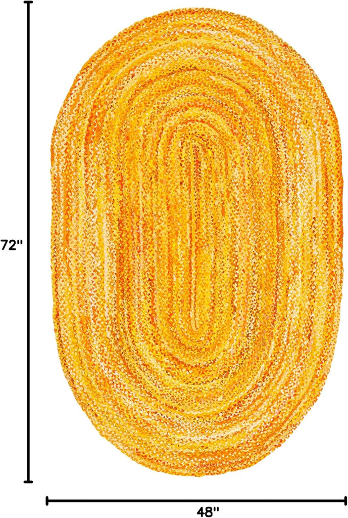 Braided Oval Rug 4x6, Cotton Braided Gold BRD452D