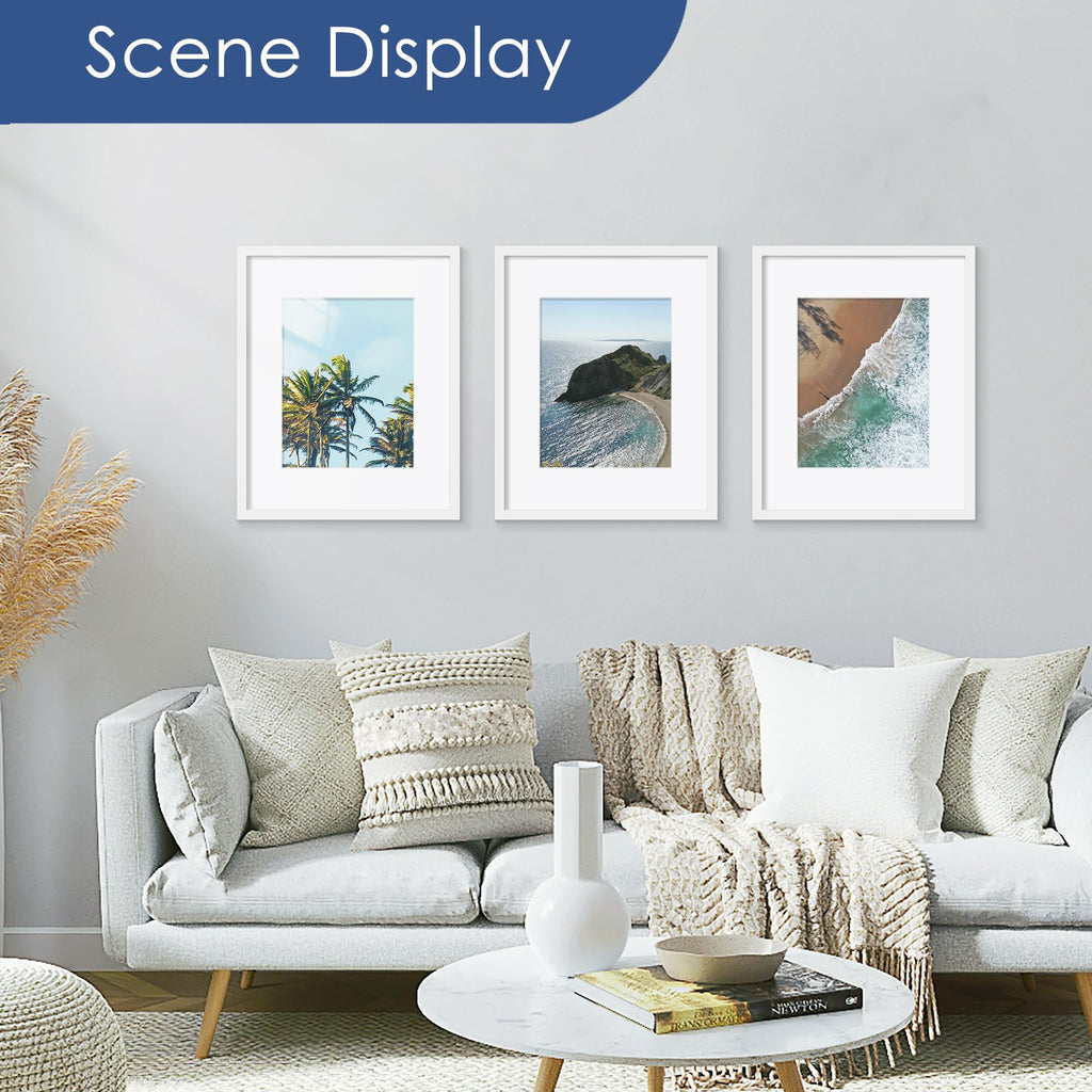 16x20 Picture Frame Set of 6, Wall Mount Display, White