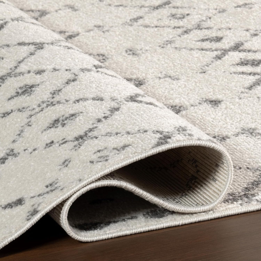 Blythe Grey Trellis Power Loomed Area Rug, 8' x 10'