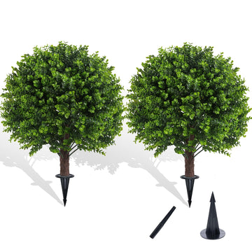 2 Pack UV Resistant Artificial Eucalyptus Boxwood Plants Outdoor