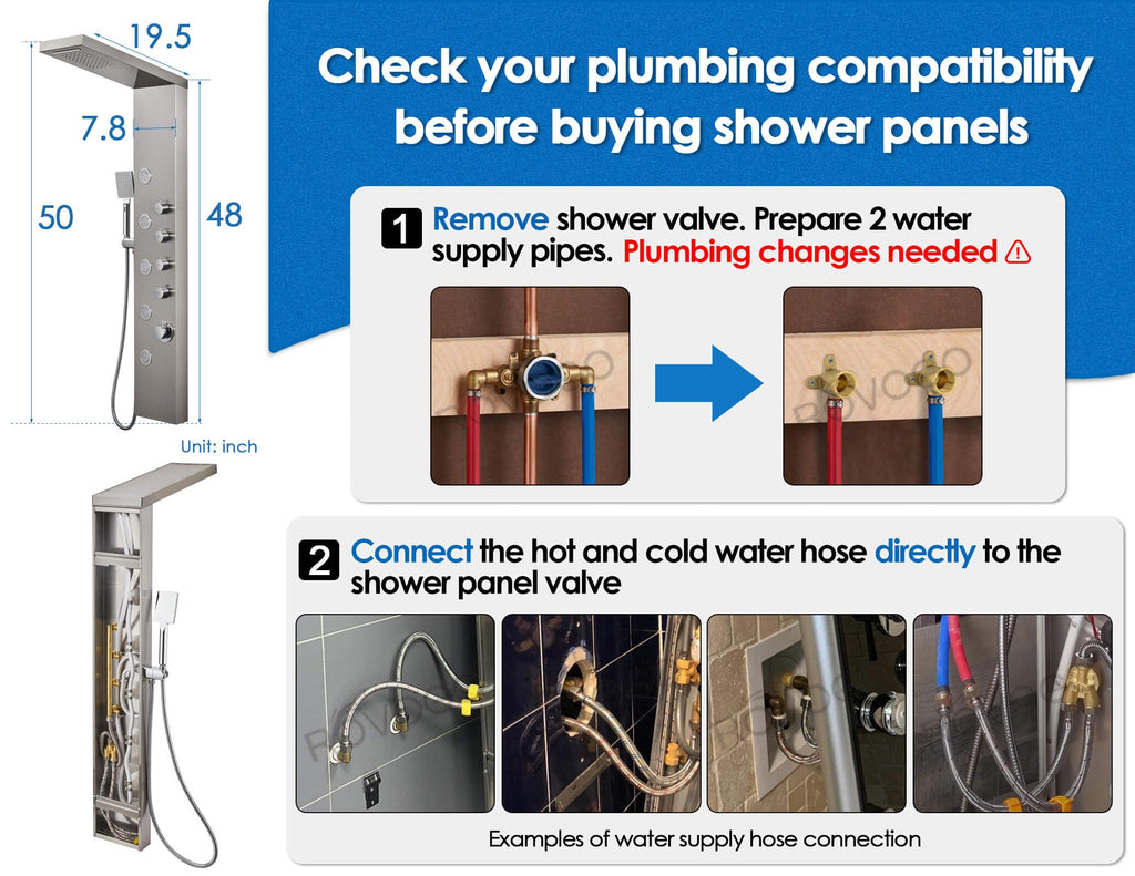 Shower Panel Tower System - Use 4 Shower Modes at the Same Time