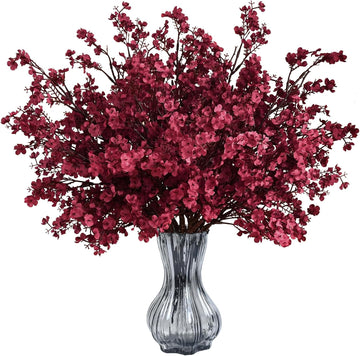 Fake Flowers Babys Breath Silk Artificial Flowers Gypsophila Bouquets Bulk Real Touch Fall Stems for Fall - Set of 6