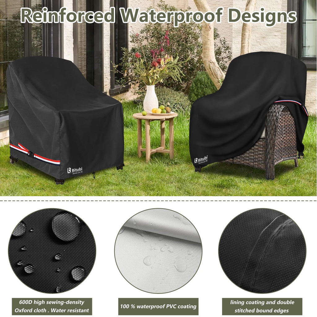 Waterproof, Lounge Deep Seat Cover Fits Up to 32W x 34D x 34H inch, Heavy Duty Outdoor Lawn Patio Furniture Cover (2