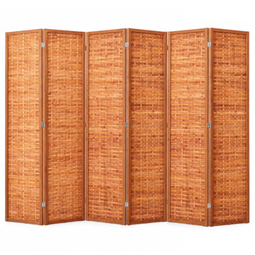 Bamboo Room Divider, 6-Panel Folding Privacy Screen, 6ft Tall