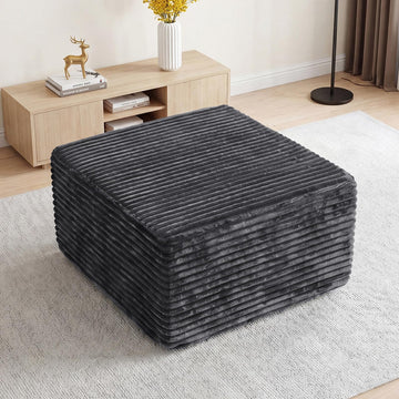 Boneless Ottoman Cloud Foot Rest, Modular Sectional Couch Foot Stool Gray