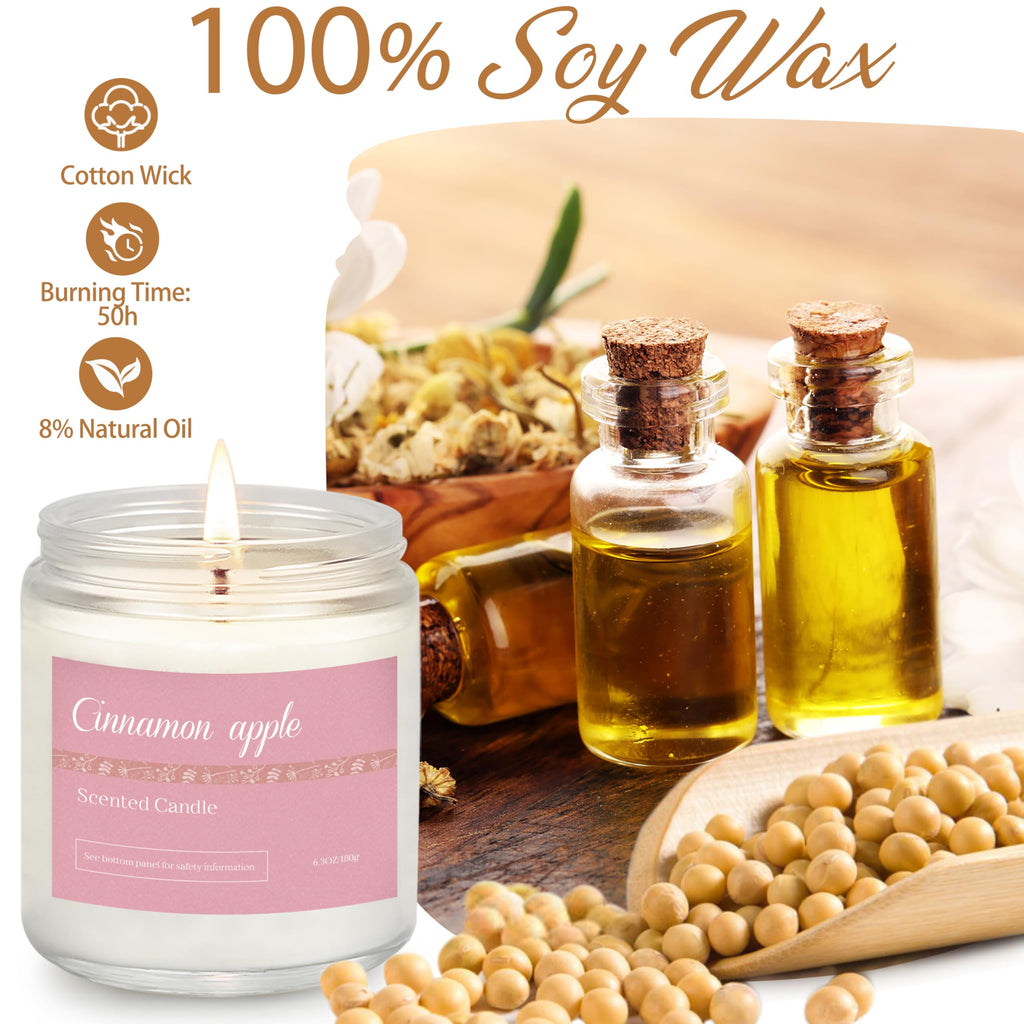 Scented Candles Gift Set for Women, 6-Pack Fall Soy Candles Decor