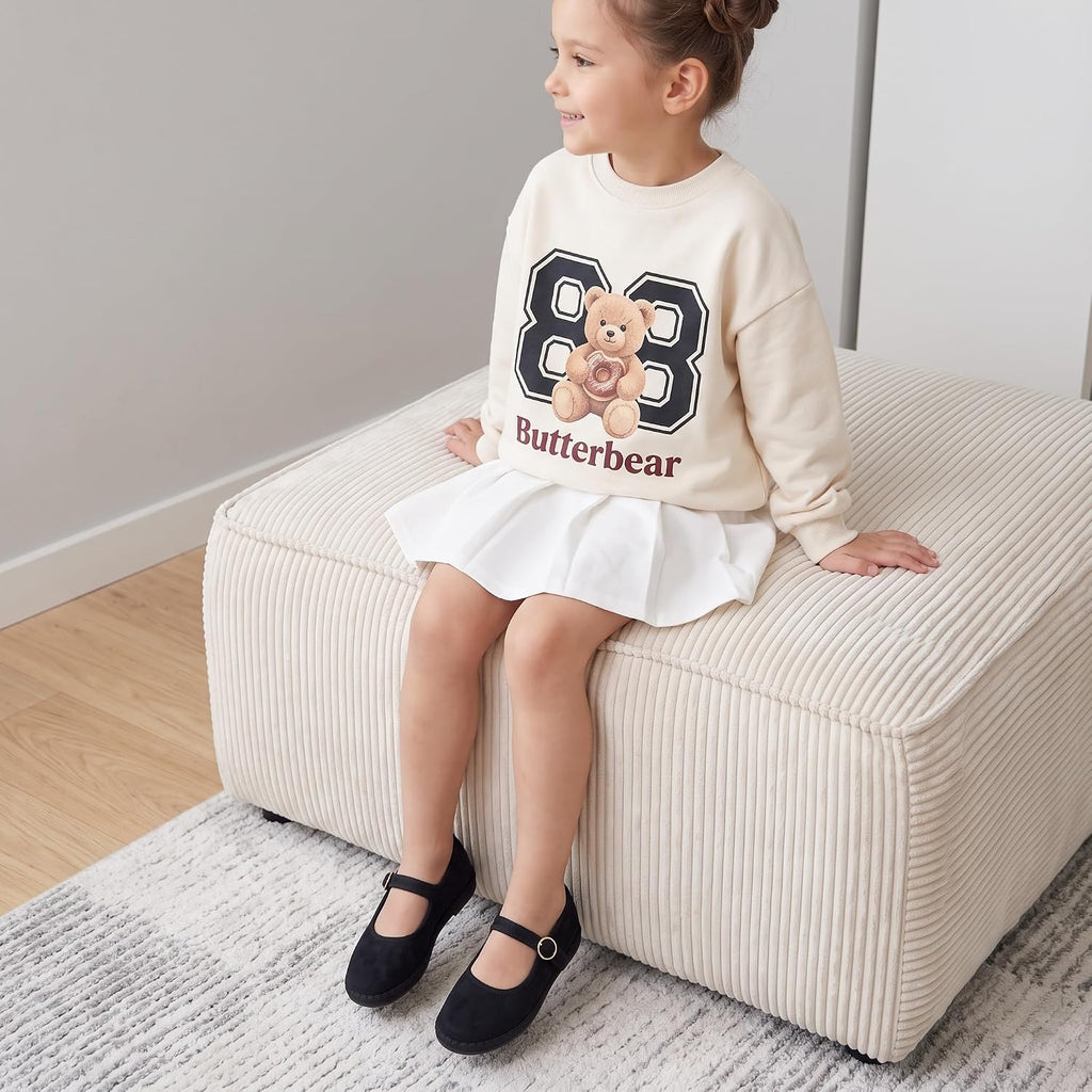 Missy Kids Mary Jane Flats School Shoes for Girls with Adjustable Buckle