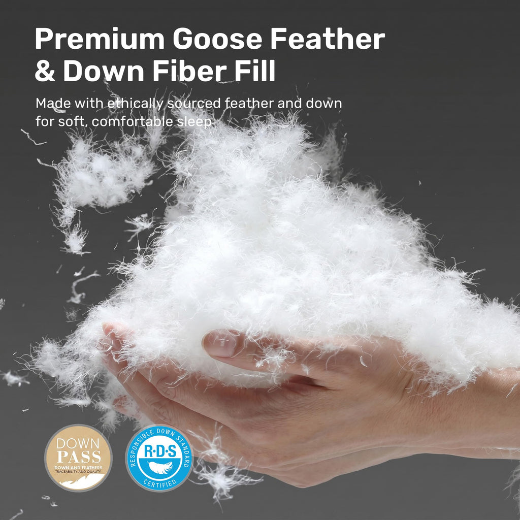King Size Goose Feather Down Fiber Comforter White Duvet Insert