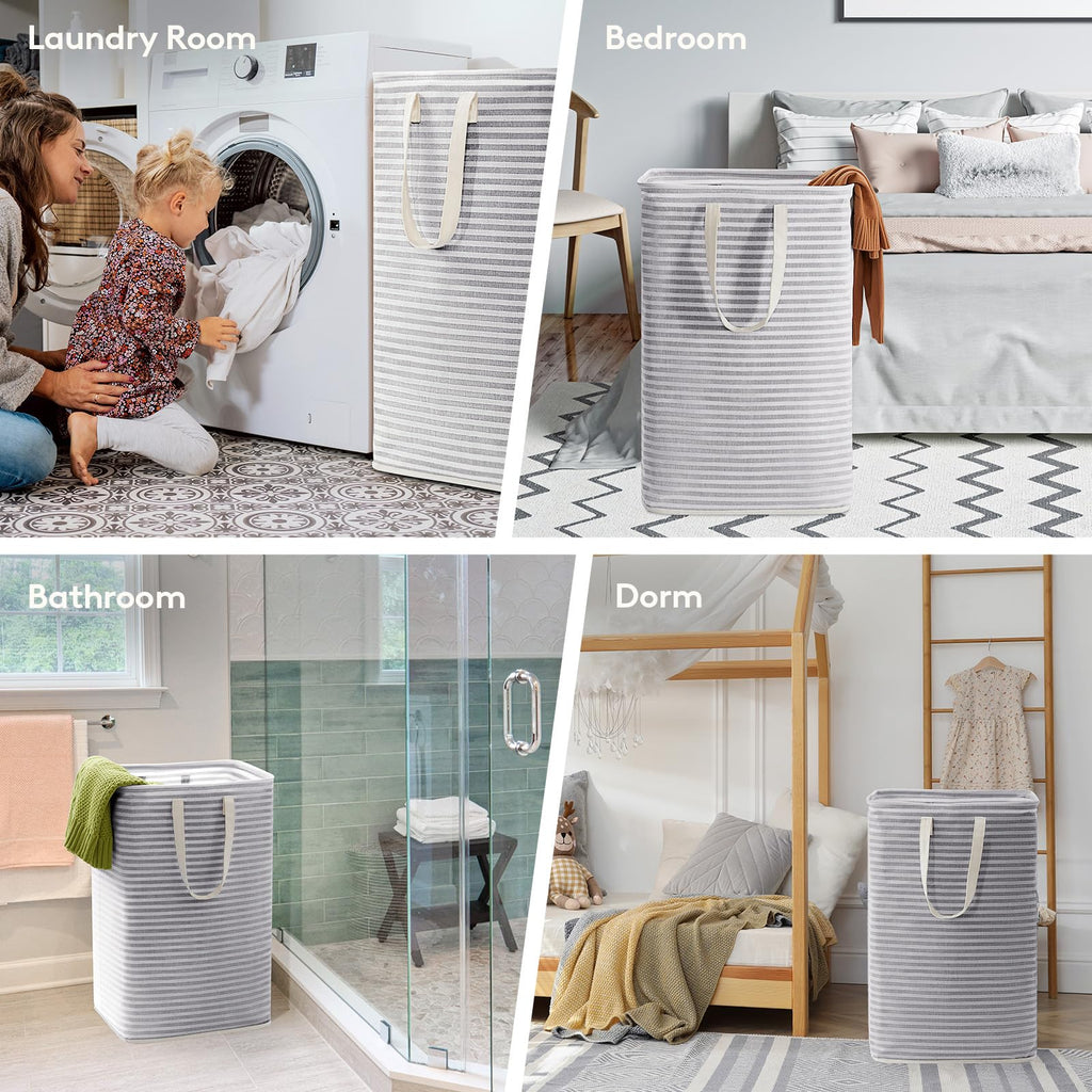 80L Large Laundry Baskets, Laundry Hampers Bags, 1 Pack, Grey