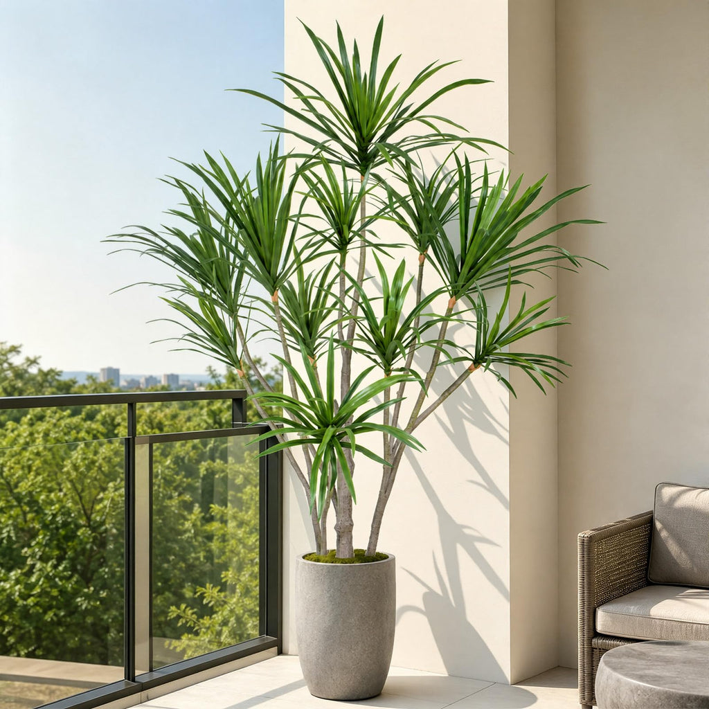 6ft Artificial Dracaena Marginata Tree with 315 Lifelike Leaves & 11 Heads, Tall Large Faux Tropical Yucca Plant Fake