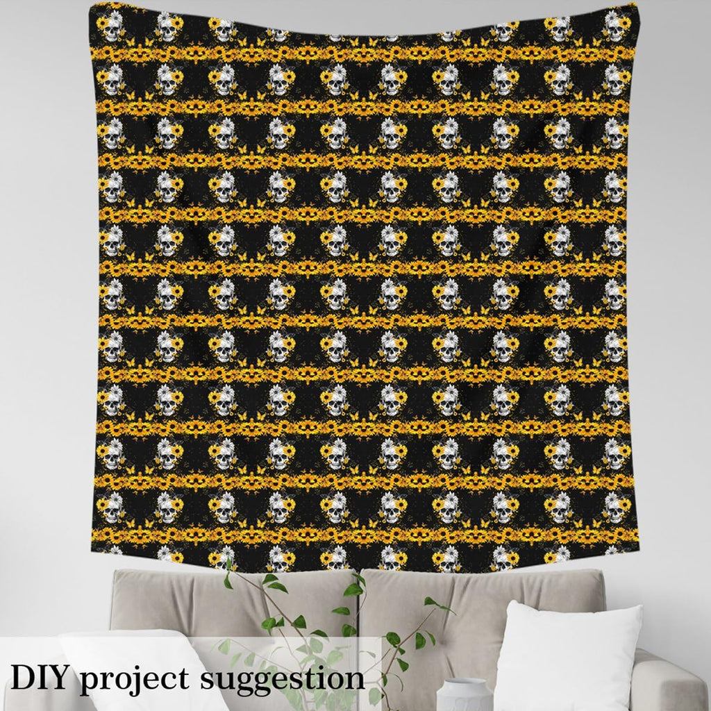 Butterfly Skull Fabric By The Yard Decorative Soft