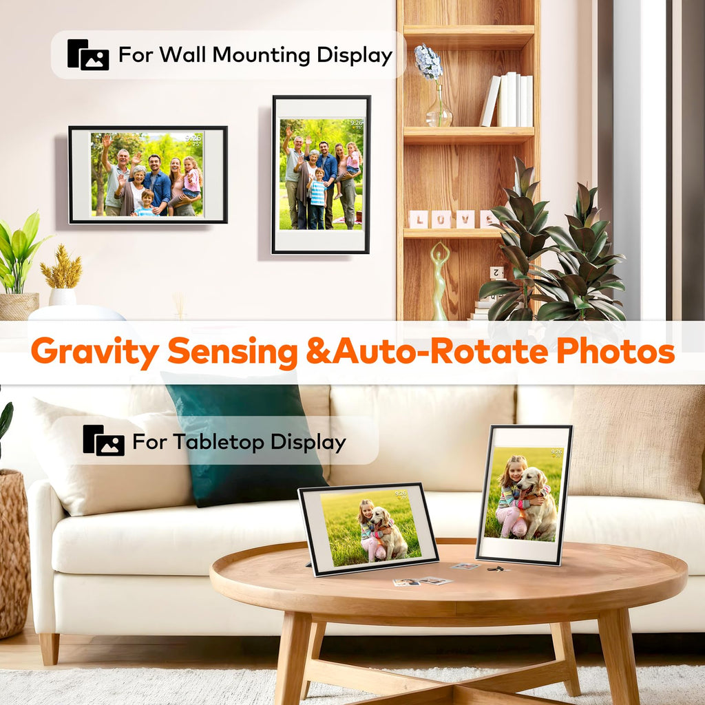 Frameo Digital Picture Frame 12.7'' 64GB Photo Frame, 1440 * 1080P IPS Touch Electronic Picture Frame, Auto-Rotate