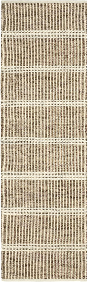 Malta Natural Striped Handwoven Wool Runner Rug, 2'6"x8'
