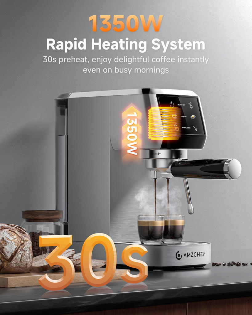 Espresso Machine, 20-Bar Pump for Lattes & Cappuccinos at Home