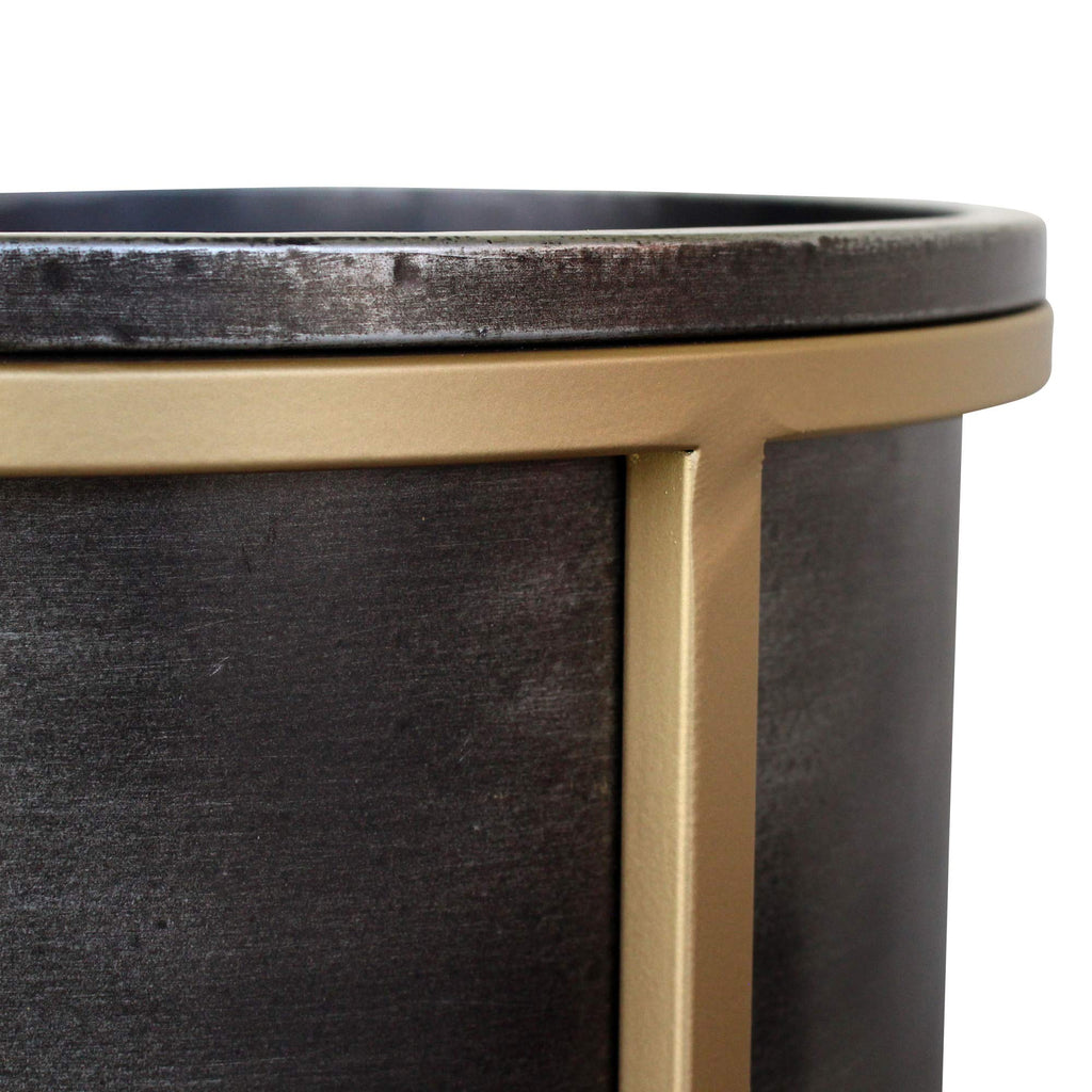 Rizzy Mid Century Planters (Set of 2), Black
