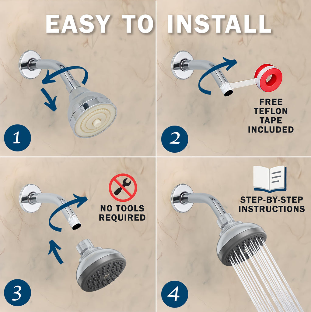 Pressure Boosting Shower Head - 1.8 GPM - Polished Chrome