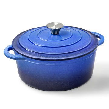 5 QT Enameled Cast Iron Dutch Oven Pot with Lid & Gold Powder