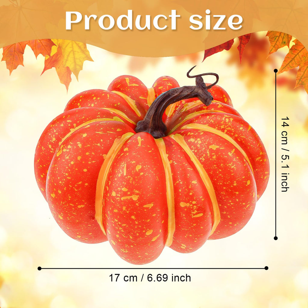 6.7 Inch Orange Artificial Foam Pumpkins for Fall Home Decorating