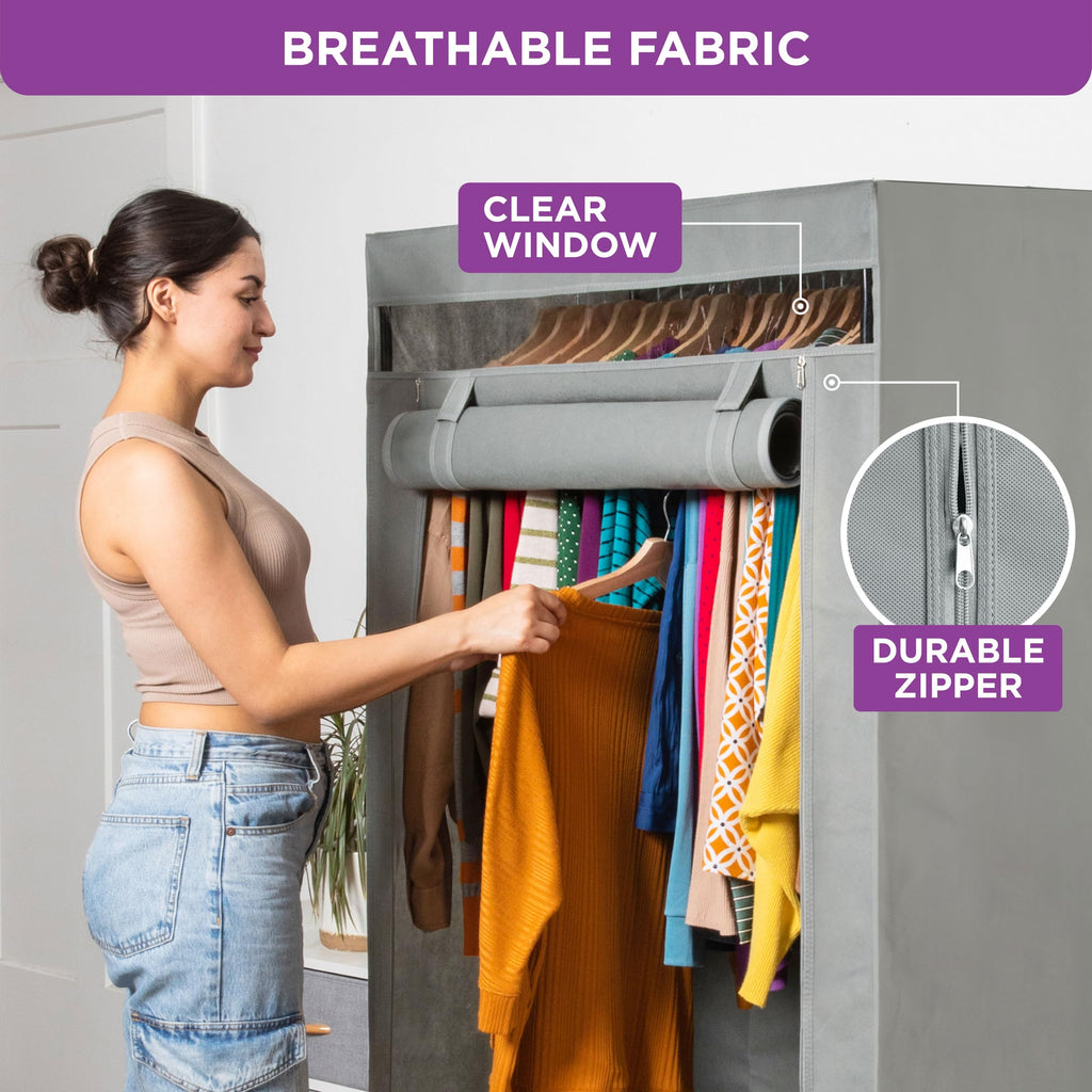 Portable Wardrobe Closet, 50 LBs Large Capacity
