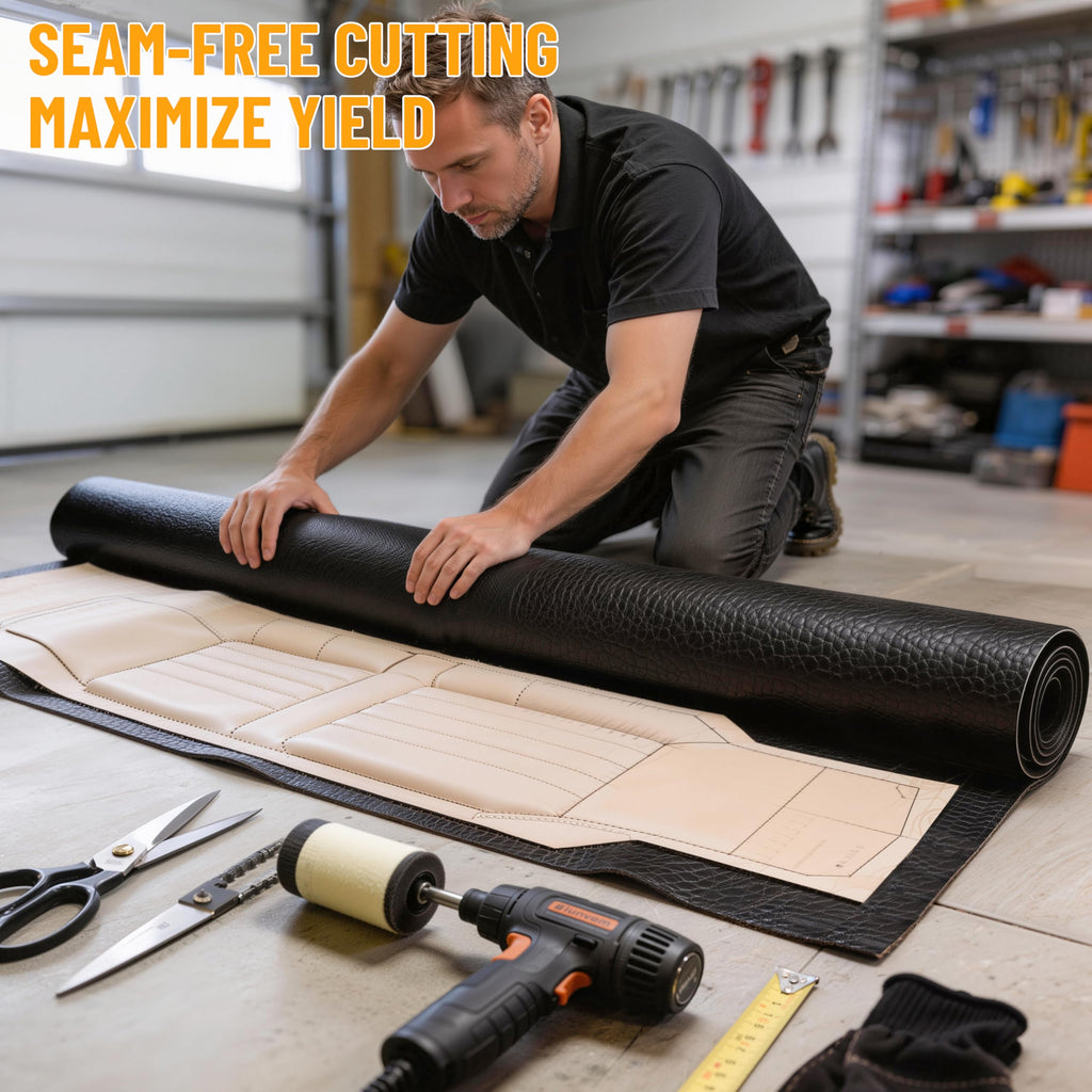 Black : 54"x36" Faux Leather for Boat Seats