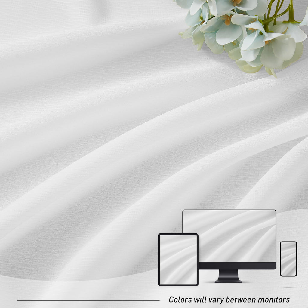 White Pinch Pleated Sheer Curtains 96 Inches Long 2 Panels