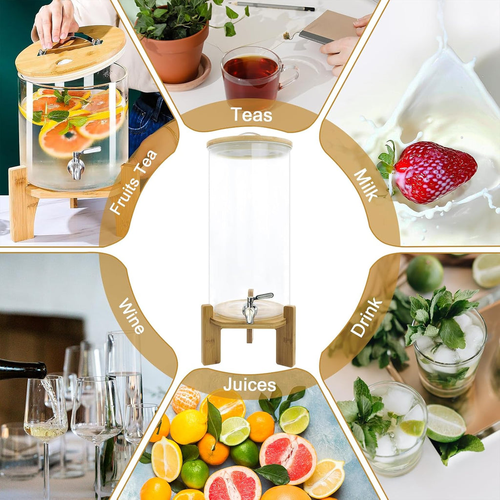 Drink Dispenser,3 Gallon Drink Dispensers for Parties, with Spigot - Jumbo Glass Drink