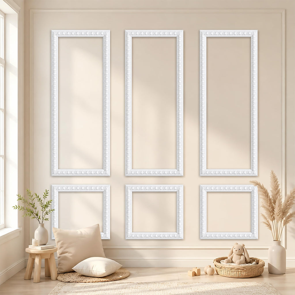 Peel and Stick Wall Molding Kit,Pre-Cut Bead Wainscoting Panel,24x54in
