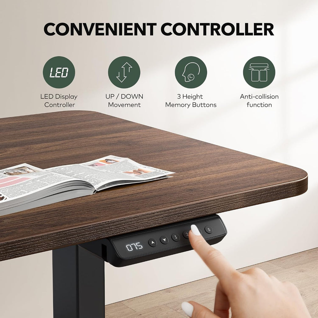 Reversible L Shaped Standing Desk - 63 x 55 Inch Electric Adjustable Height Corner Standing Desk, Ergonomic Sit Stand