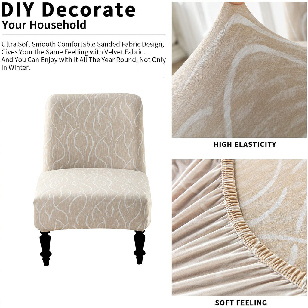 Armless Chair Slipcover Removable Armless Accent Chairs Covers Washable Armless Slipper Chair Slipcover Printed