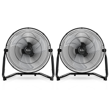 18 Inch 3-Speed High Velocity Heavy Duty Metal Industrial Floor Fans Quiet, Black, 2 Pack