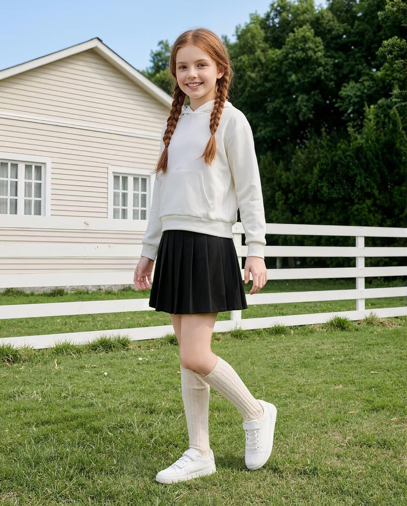 Uniform Skirts for Girls Pleated Tennis Skort with Pockets