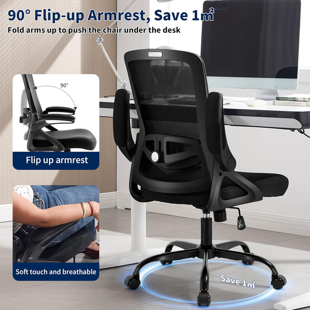 Ergonomic Office Chair Desk Chair with Adjustable Lumbar Support | Mesh Computer Chair Home Office Desk Chair with