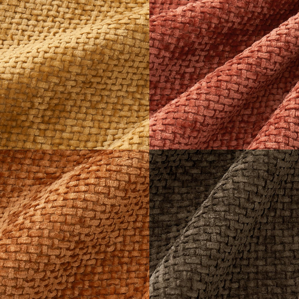 Decorative Chenille Fall Pillow Covers Orange Brown 18x18 Pack of 4