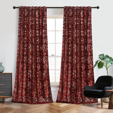 Luxury Velvet Gold Foil Print Navy Shiny Curtains 96 inches Long Back Tab Thick Thermal Insulated Window Drapes , W52