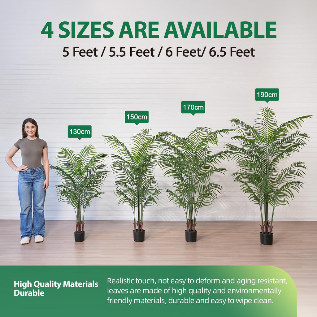 5.5FT Artificial Areca Palm Tree, 15 Leaves, 1 Pack