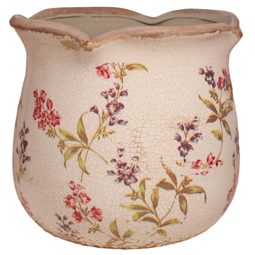 French Farmhouse Ceramic Flower Pot & Utensil Holder for Indoor/Outdoor