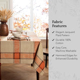 Home Fashions Autumnal Harvest Jacquard Woven Fall Foilage Thanksgiving Cotton Tablecloth, 60"x84" R