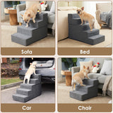 Dog Stairs for Bed 18" H, 4-Step Dog Steps for High Bed, Pet Steps for Small Dogs and Cats