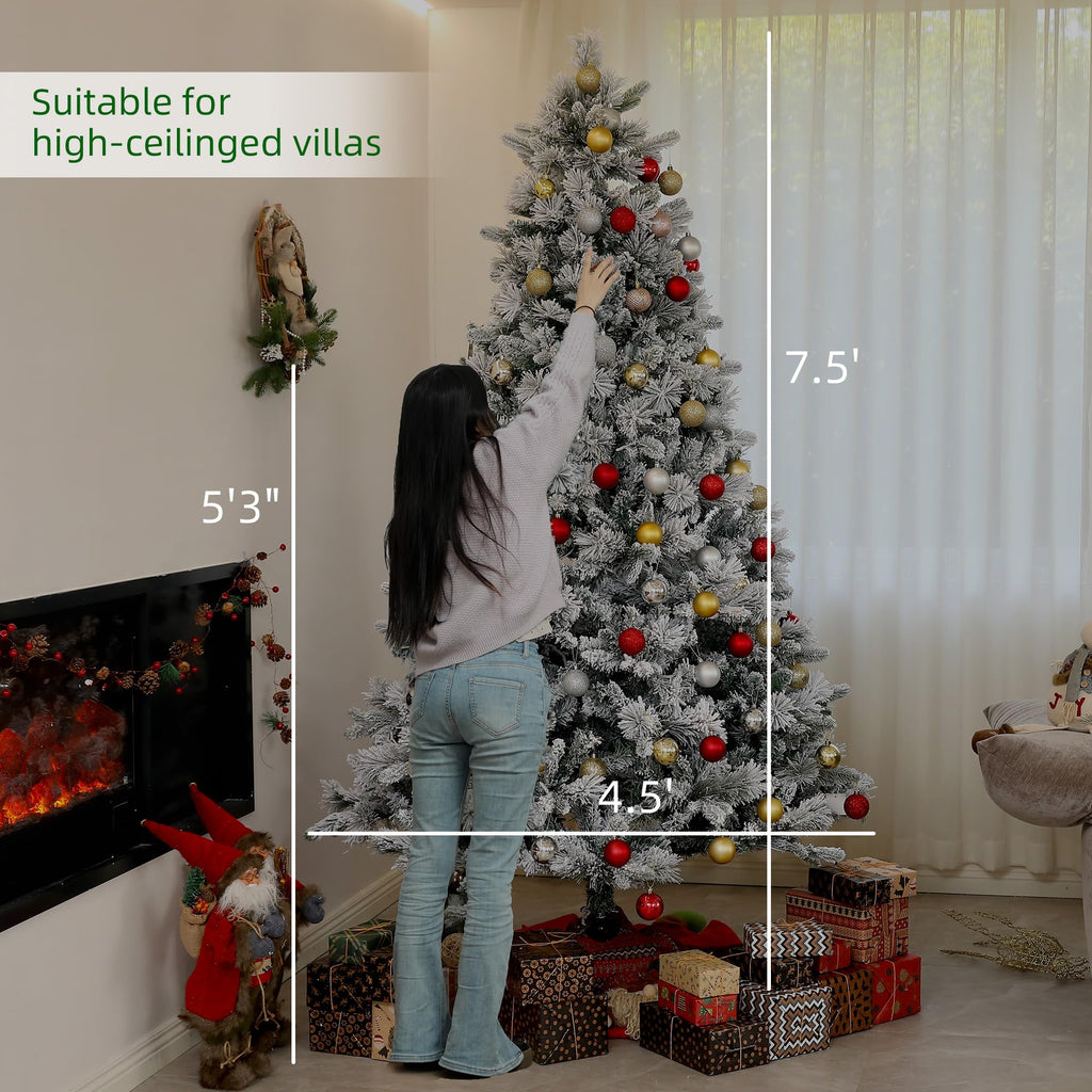 7.5 ft Artificial Prelit Christmas Tree with Realistic Fraser Fir