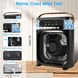 Portable Air Conditioner Fan, Mini Evaporative Air Cooler with 5 Spray Nozzles,3 Wind Speeds,3 Timers