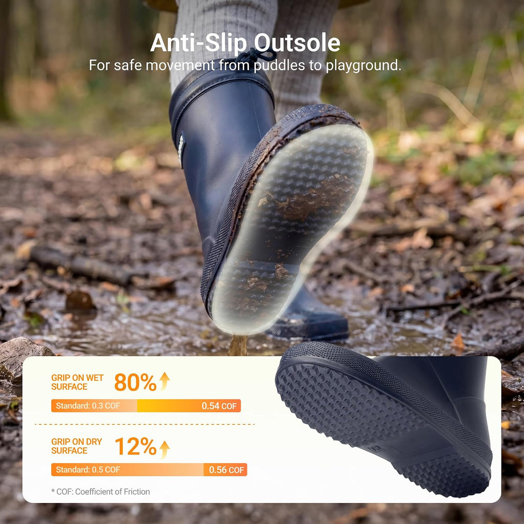 Kids Waterproof Drawstring Rain Boots