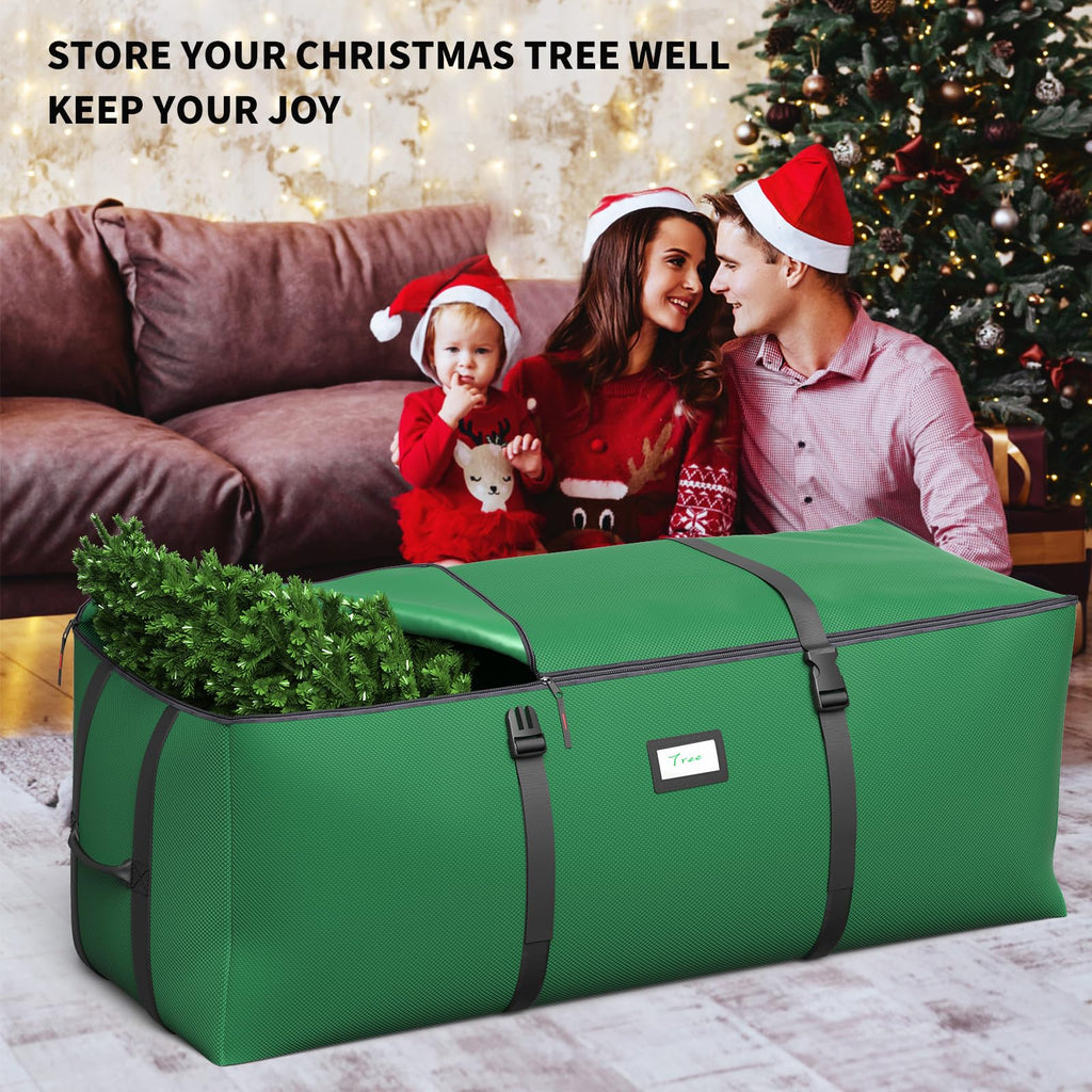 Christmas Tree Storage Bag, Fits Up to 9 Ft Artificial Christmas Tree with Buckle Straps & Dual Zippers & Handles