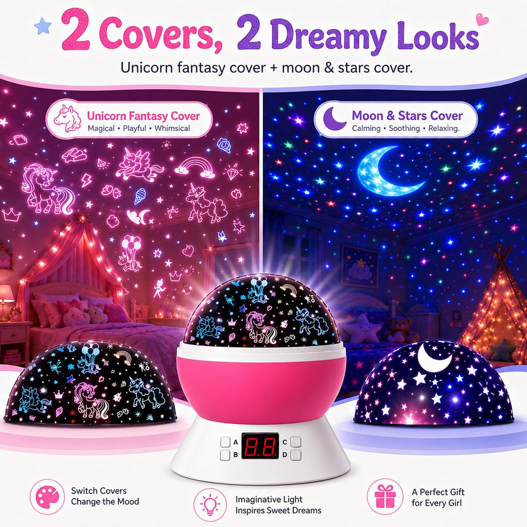 Unicorn Star Projector for Kids | Stars Ceiling Projection for Girls Room