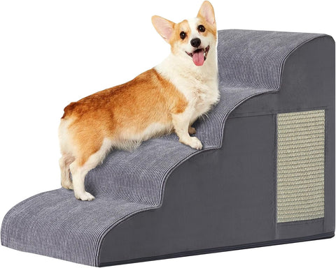 Dog Stairs for Small Dogs, 4-Step Dog Ramp for Bed 19.7" H, Dogs Steps for Bed, Couch