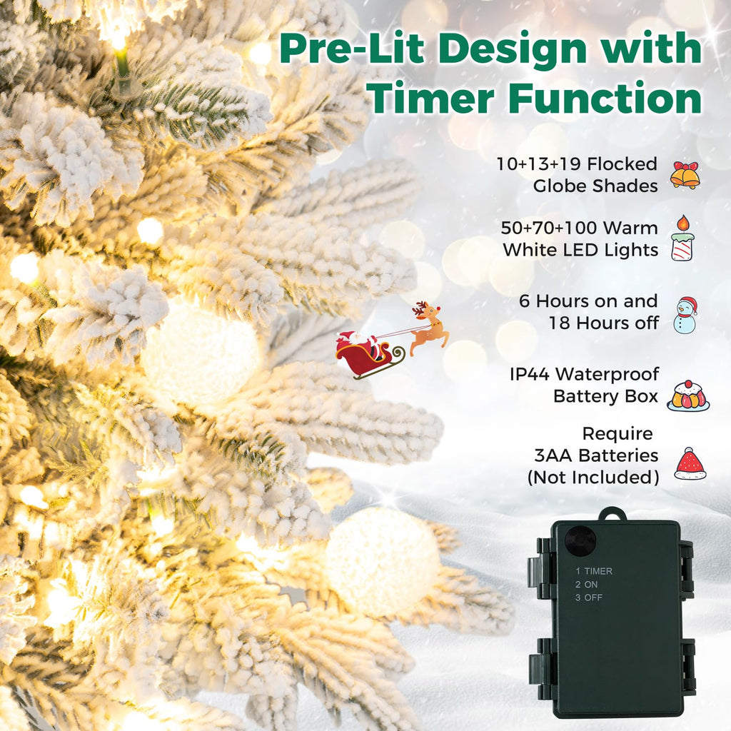 Artificial Pre-Lit Christmas Tree Set of 3, Battery Operation