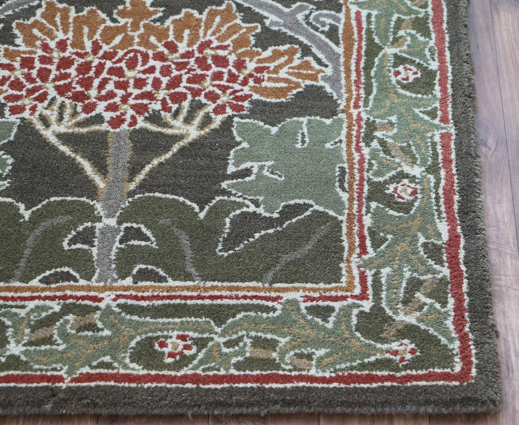 Old Hand Made Pattern William Morris Cecil Green Traditional Oriental Style Woolen Area Rugs Runner)