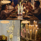 4 Sets 5 Arms Acrylic Candelabra Centerpieces for Tables,Clear Candle Holder,Ceremony Dinner Party, 27" Tall