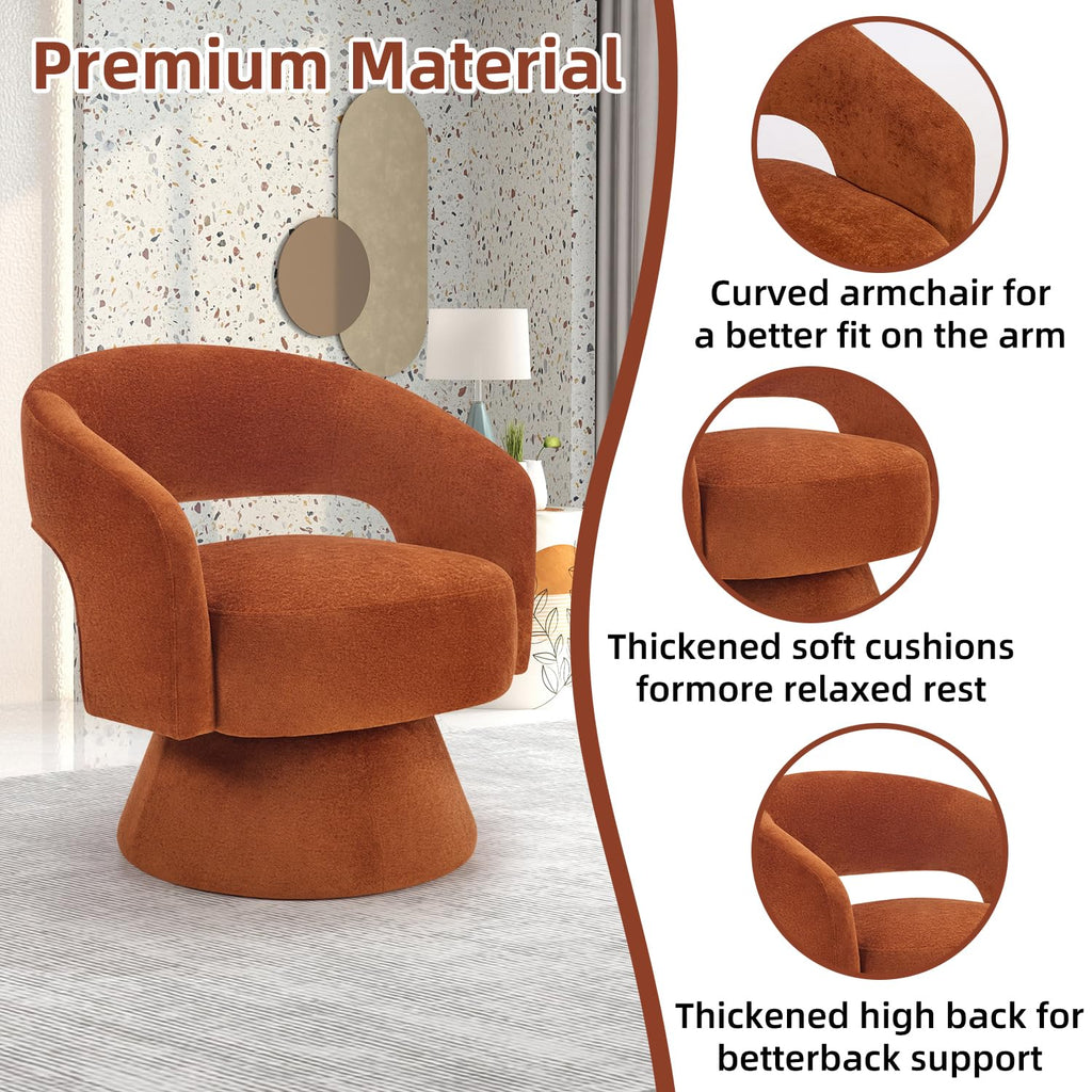 Swivel Barrel Chair Set of 2, Swivel Accent Chair with Thickened Soft Cushion, Modern Chair with Velvet, Comfy Round